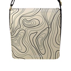 Topographic Lines Background Salmon Colour Shades Flap Closure Messenger Bag (l) by Vaneshart