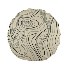 Topographic Lines Background Salmon Colour Shades Standard 15  Premium Flano Round Cushions by Vaneshart