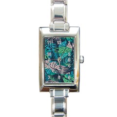 Seamless Abstract Pattern With Tropical Plants Rectangle Italian Charm Watch by Vaneshart