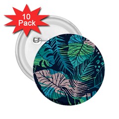 Seamless Abstract Pattern With Tropical Plants 2 25  Buttons (10 Pack) 