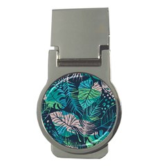 Seamless Abstract Pattern With Tropical Plants Money Clips (round)  by Vaneshart