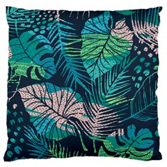 Seamless Abstract Pattern With Tropical Plants Large Cushion Case (two Sides) by Vaneshart