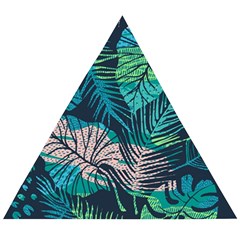 Seamless Abstract Pattern With Tropical Plants Wooden Puzzle Triangle