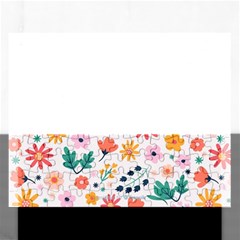 Flat Colorful Flowers Leaves Background Rectangular Jigsaw Puzzl by Vaneshart