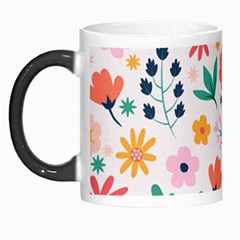 Flat Colorful Flowers Leaves Background Morph Mugs by Vaneshart