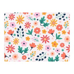 Flat Colorful Flowers Leaves Background Double Sided Flano Blanket (mini)  by Vaneshart