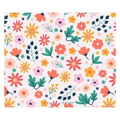 Flat Colorful Flowers Leaves Background Double Sided Flano Blanket (small)  by Vaneshart