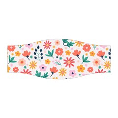 Flat Colorful Flowers Leaves Background Stretchable Headband by Vaneshart