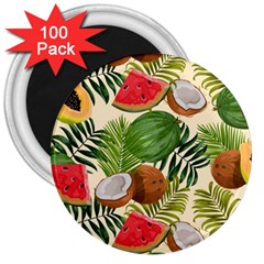 Tropical Pattern Background 3  Magnets (100 Pack) by Vaneshart