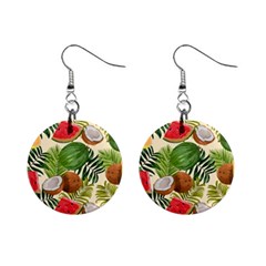 Tropical Pattern Background Mini Button Earrings by Vaneshart