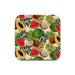 Tropical Pattern Background Rubber Square Coaster (4 Pack)  by Vaneshart