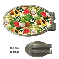 Tropical Pattern Background Money Clips (oval)  by Vaneshart