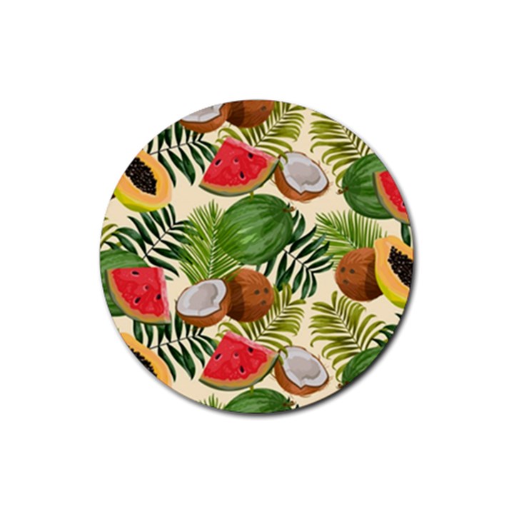 Tropical Pattern Background Rubber Coaster (Round) 