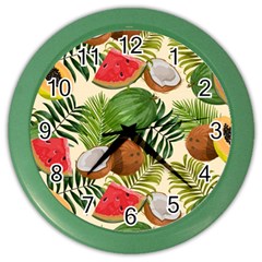 Tropical Pattern Background Color Wall Clock by Vaneshart