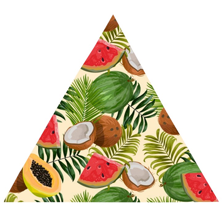 Tropical Pattern Background Wooden Puzzle Triangle