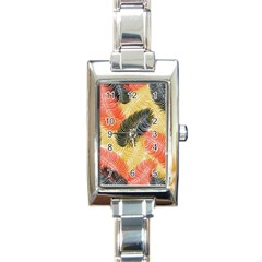 Tropical Seamless Pattern With Exotic Palm Leaves Rectangle Italian Charm Watch by Vaneshart