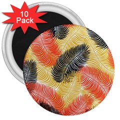 Tropical Seamless Pattern With Exotic Palm Leaves 3  Magnets (10 Pack)  by Vaneshart