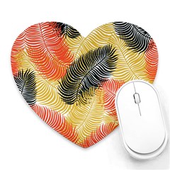 Tropical Seamless Pattern With Exotic Palm Leaves Heart Mousepads by Vaneshart