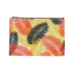 Tropical Seamless Pattern With Exotic Palm Leaves Cosmetic Bag (large) by Vaneshart