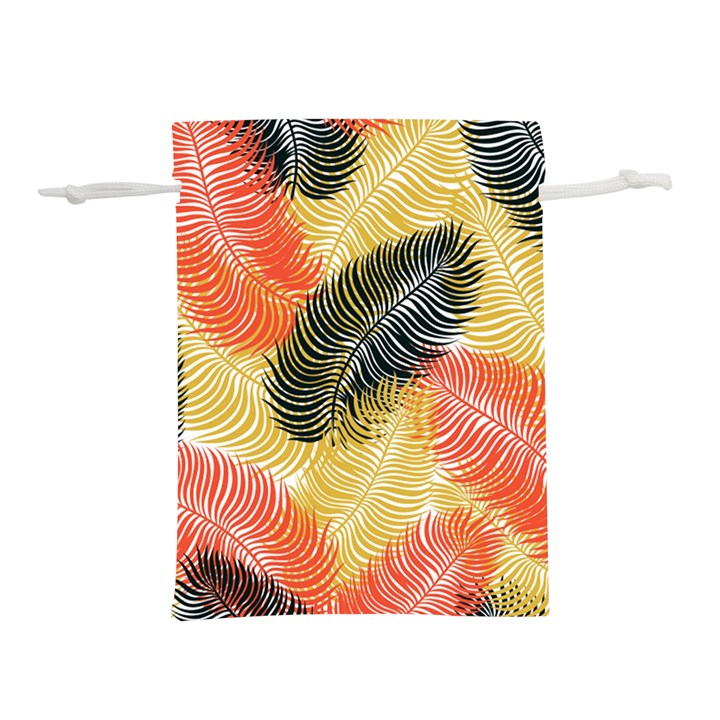 Tropical Seamless Pattern With Exotic Palm Leaves Lightweight Drawstring Pouch (M)