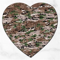 Fabric Camo Protective Jigsaw Puzzle (heart) by HermanTelo