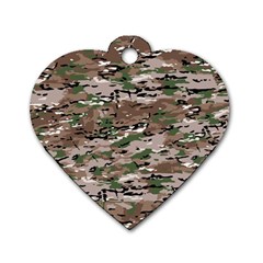 Fabric Camo Protective Dog Tag Heart (one Side)