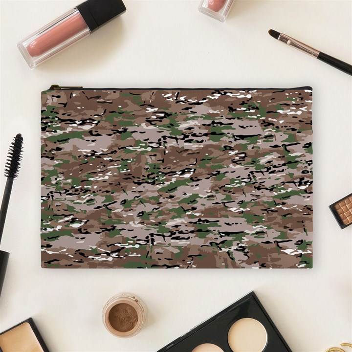 Fabric Camo Protective Cosmetic Bag (Large)