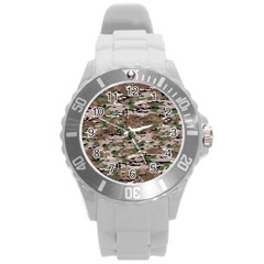 Fabric Camo Protective Round Plastic Sport Watch (l) by HermanTelo