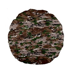 Fabric Camo Protective Standard 15  Premium Flano Round Cushions