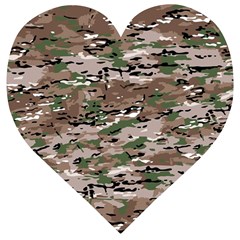 Fabric Camo Protective Wooden Puzzle Heart by HermanTelo