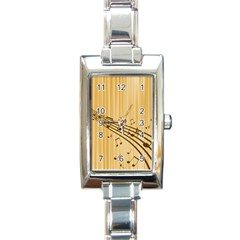 Background Music Nuts Sheet Rectangle Italian Charm Watch by Mariart