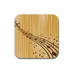 Background Music Nuts Sheet Rubber Coaster (square)  by Mariart