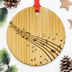 Background Music Nuts Sheet Round Ornament (two Sides) by Mariart