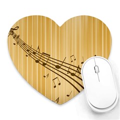 Background Music Nuts Sheet Heart Mousepads by Mariart