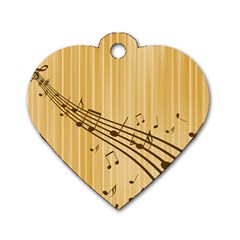 Background Music Nuts Sheet Dog Tag Heart (two Sides) by Mariart