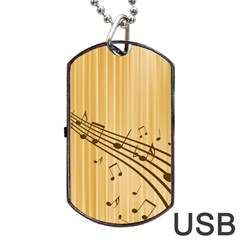 Background Music Nuts Sheet Dog Tag Usb Flash (two Sides) by Mariart