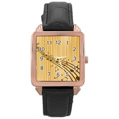 Background Music Nuts Sheet Rose Gold Leather Watch  by Mariart