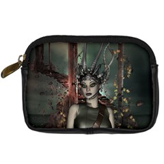 Awesome Fantasy Women With Helmet Digital Camera Leather Case by FantasyWorld7