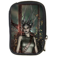 Awesome Fantasy Women With Helmet Compact Camera Leather Case by FantasyWorld7