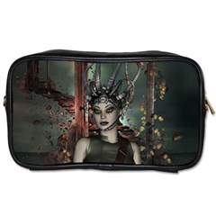 Awesome Fantasy Women With Helmet Toiletries Bag (one Side) by FantasyWorld7