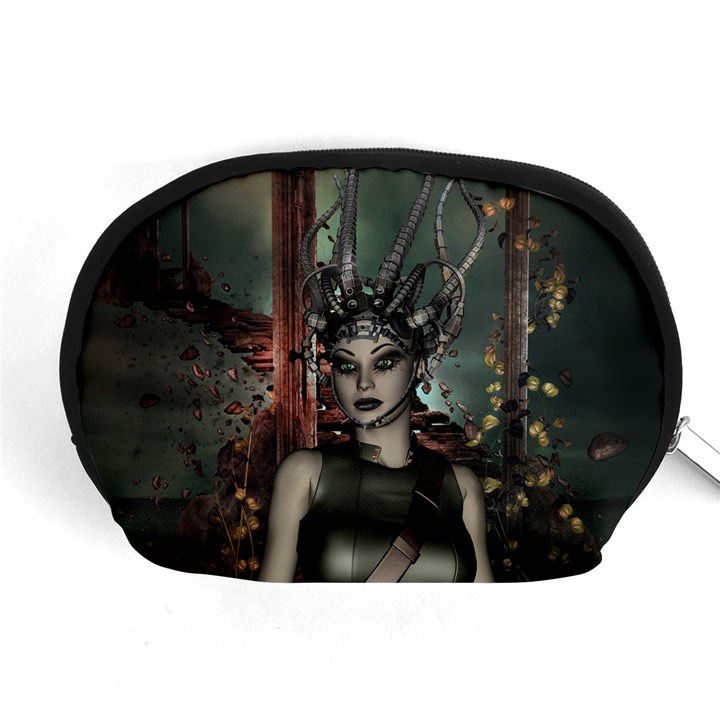 Awesome Fantasy Women With Helmet Accessory Pouch (Medium)