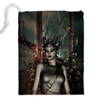 Awesome Fantasy Women With Helmet Drawstring Pouch (4XL) Back