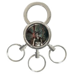 Awesome Fantasy Women With Helmet 3-ring Key Chain by FantasyWorld7