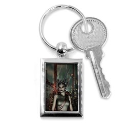 Awesome Fantasy Women With Helmet Key Chain (rectangle) by FantasyWorld7