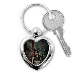 Awesome Fantasy Women With Helmet Key Chain (heart) by FantasyWorld7