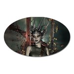 Awesome Fantasy Women With Helmet Oval Magnet Front