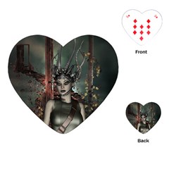 Awesome Fantasy Women With Helmet Playing Cards Single Design (heart) by FantasyWorld7