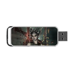 Awesome Fantasy Women With Helmet Portable Usb Flash (one Side) by FantasyWorld7