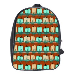 Bluegreen Pumpkins School Bag (large) by bloomingvinedesign