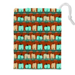 Bluegreen Pumpkins Drawstring Pouch (4xl) by bloomingvinedesign